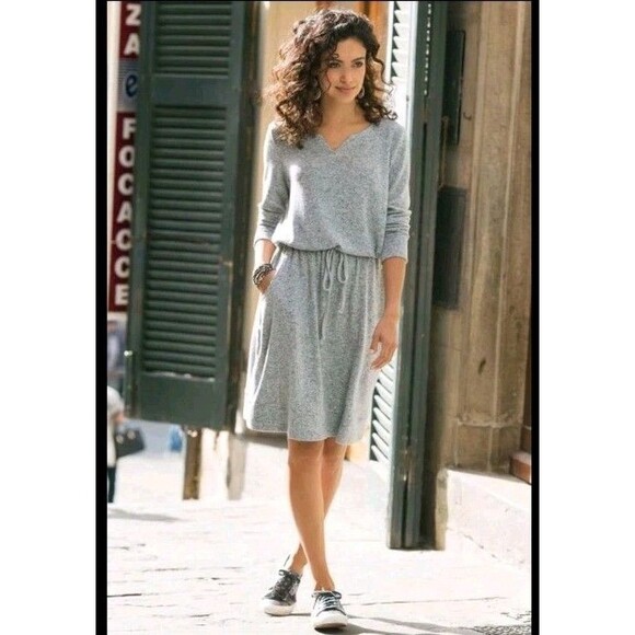 Soft Surroundings Easy Living Dress Sz Medium Drawstring Waist Style 2AW56 SOFT - Picture 1 of 11